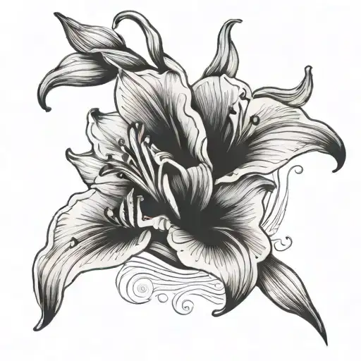 sweetpea flowers and amaryllis tattoo design idea