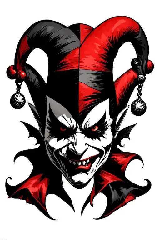 Evil Jester tattoo design idea