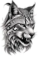 furious lynx face tattoo design idea