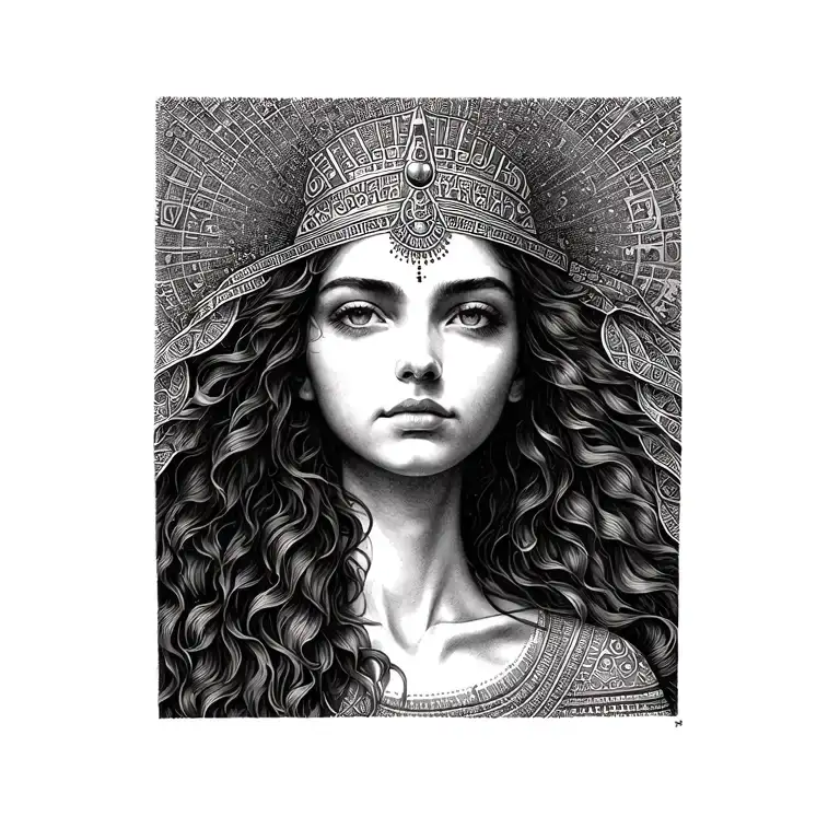 nature, beauty, spiritual connection, thin veil, eternity, love and egyptian symbolism, no human  tattoo design idea
