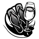 wine glass and flip flops tattoo design idea
