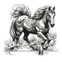 draft horse dark art tattoo tattoo design idea