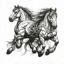 draft horse dark art tattoo tattoo design idea