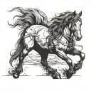 draft horse dark art tattoo tattoo design idea