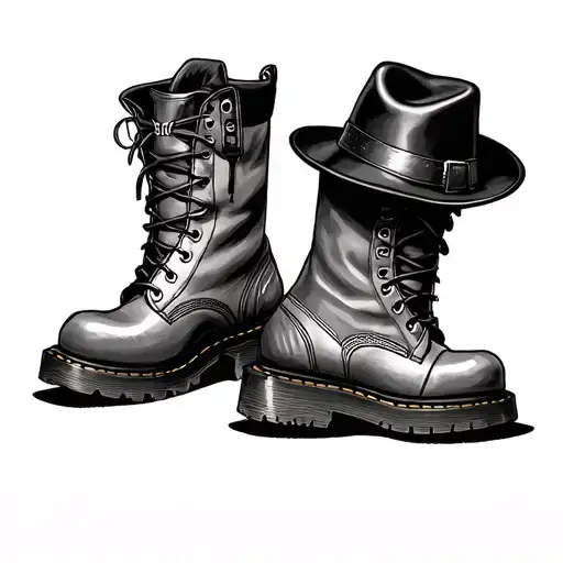 Boots And Hat tattoo design idea