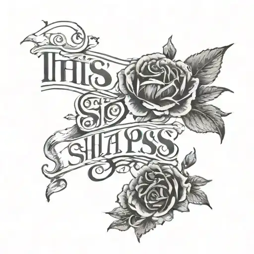 this too shall pass written tattoo design idea