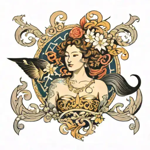 sexy Aphrodite greek goddess tattoo design idea