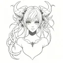 anime gothic with demon tattoo design idea