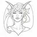 anime gothic with demon tattoo design idea