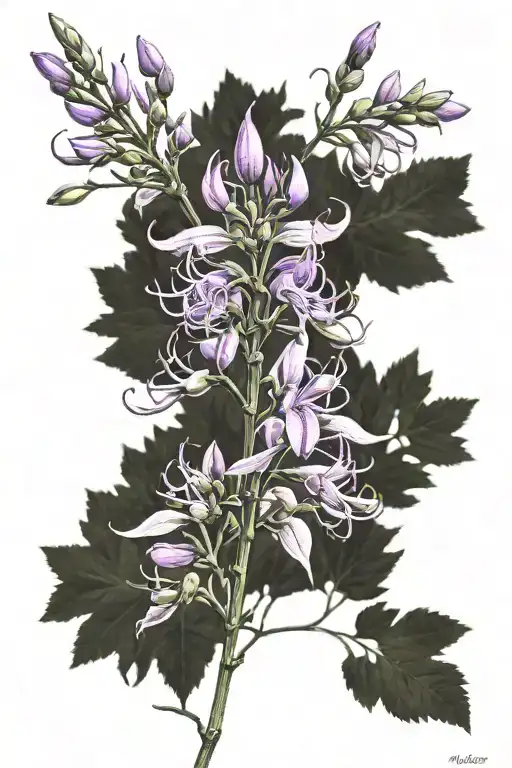 fireweed realism with slight pink coloring tattoo design idea