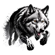 running wolf full body tattoo design idea