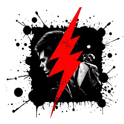 bowie lightning bolt with Ren Gill symbol tattoo design idea