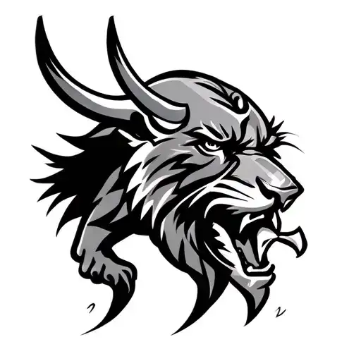 Detroit Lions eating the vikings tattoo design idea