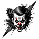 Evil Clown tattoo design idea