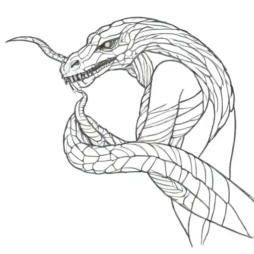 Mummy with snake wrapping tattoo design idea