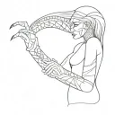 Mummy with snake wrapping tattoo design idea