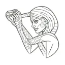 Mummy with snake wrapping tattoo design idea