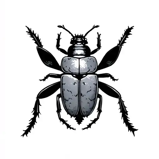 Stipple geometric design with scarab beetle and thc chemical compound tattoo design idea