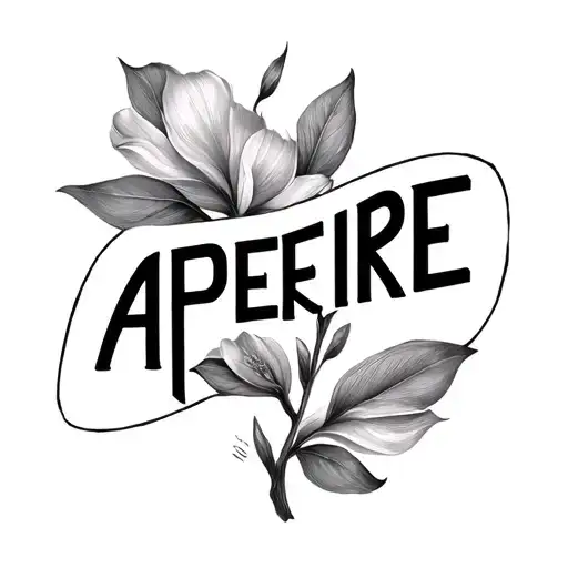 make a minimalist tattoo using the word APERIRE that means new beginnings  tattoo design idea