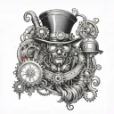 steampunk arcane tattoo design idea