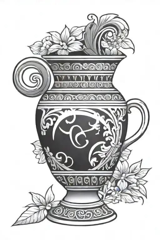greek pottery design inspired tattoo design idea