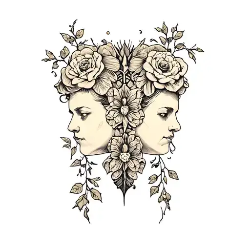 Twin tattoo design idea
