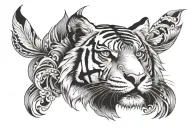 Tiger face tattoo design idea