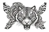 Tiger face tattoo design idea