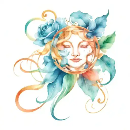 Intertwine Leo Gemini Aquarius sign tattoo tattoo design idea