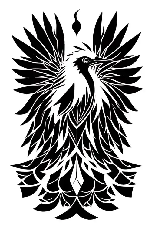 ukranian traditonal firebird tattoo design idea