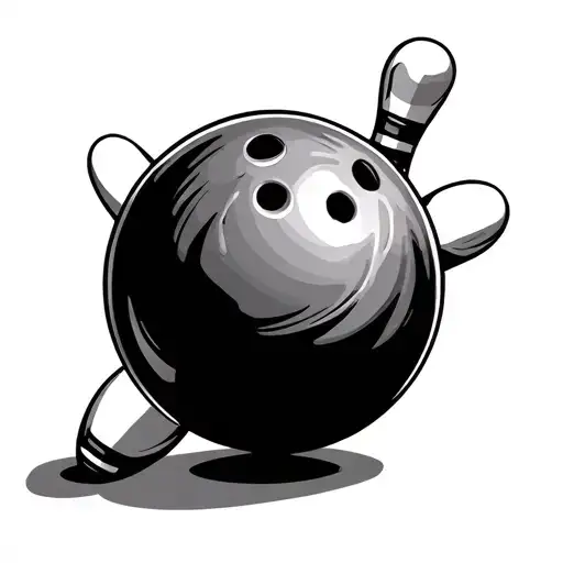 bowling ball and pin symbolizing your passion tattoo design idea