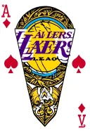 ace playing card and la Lakers logo incorporated tattoo design idea