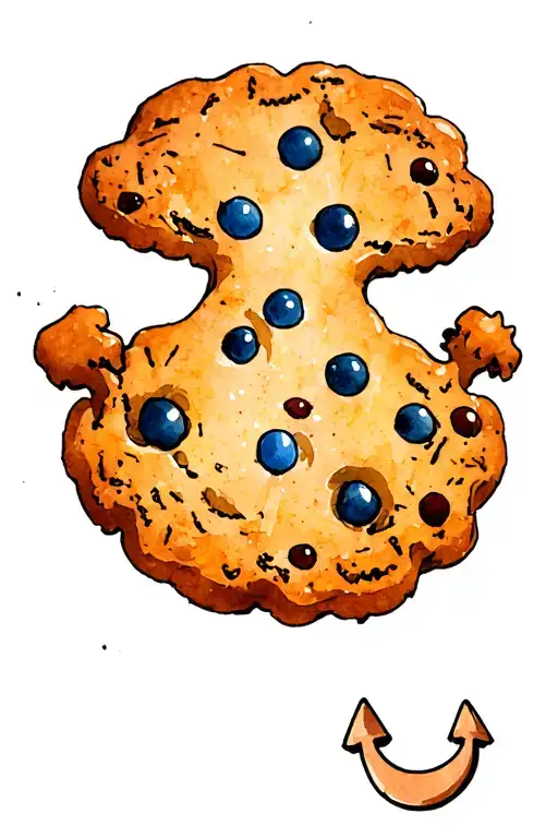 cookie Monster with an anchor hanging tattoo design idea