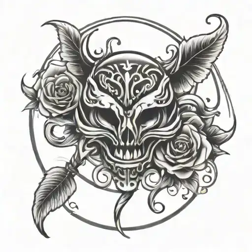 Traditional style tattoo design stencil art tattoo design idea