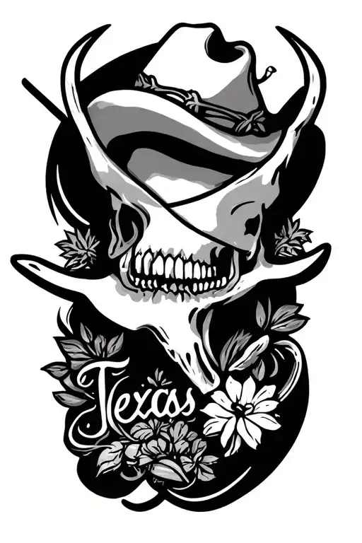 texas theme tattoo design idea