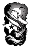 texas theme tattoo design idea