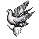 “Even when we are far apart were always together at heart” with a dove at bottom tattoo design idea