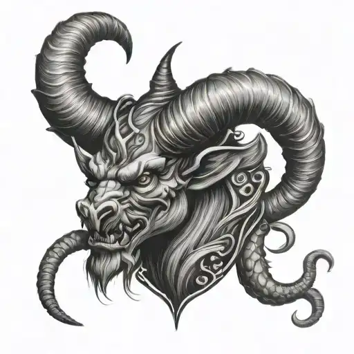 Capricorn Devil tattoo design idea