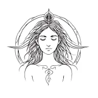 proud goddess emerging tattoo design idea