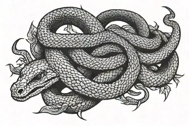 metal black mamba snake wrapped tattoo design idea