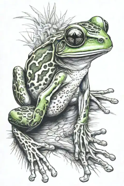 tree frog crawling   tattoo design idea