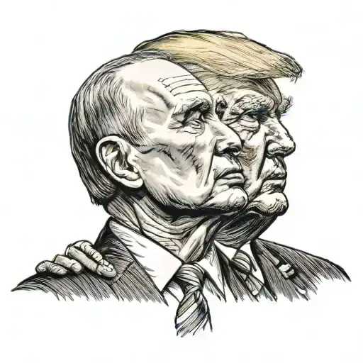 Donald trump kissing vladimir putin tattoo design idea