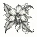 cattleya flower with vines tattoo design idea