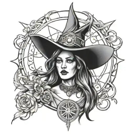wicca witch  tattoo design idea