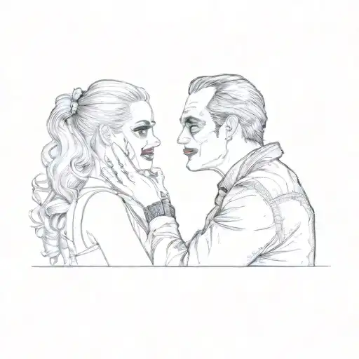the joker and Harley Quinn inspired tattoo tattoo design idea