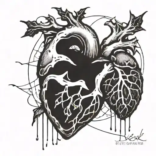 heart break tattoo design idea