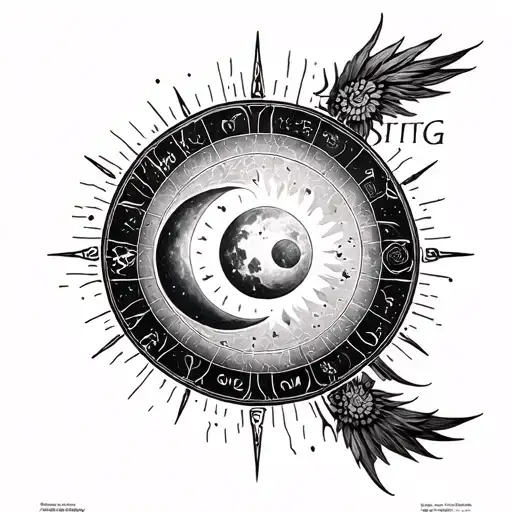 birth chart of a Sagittarius sun, aquarius moon and Gemini AC tattoo design idea