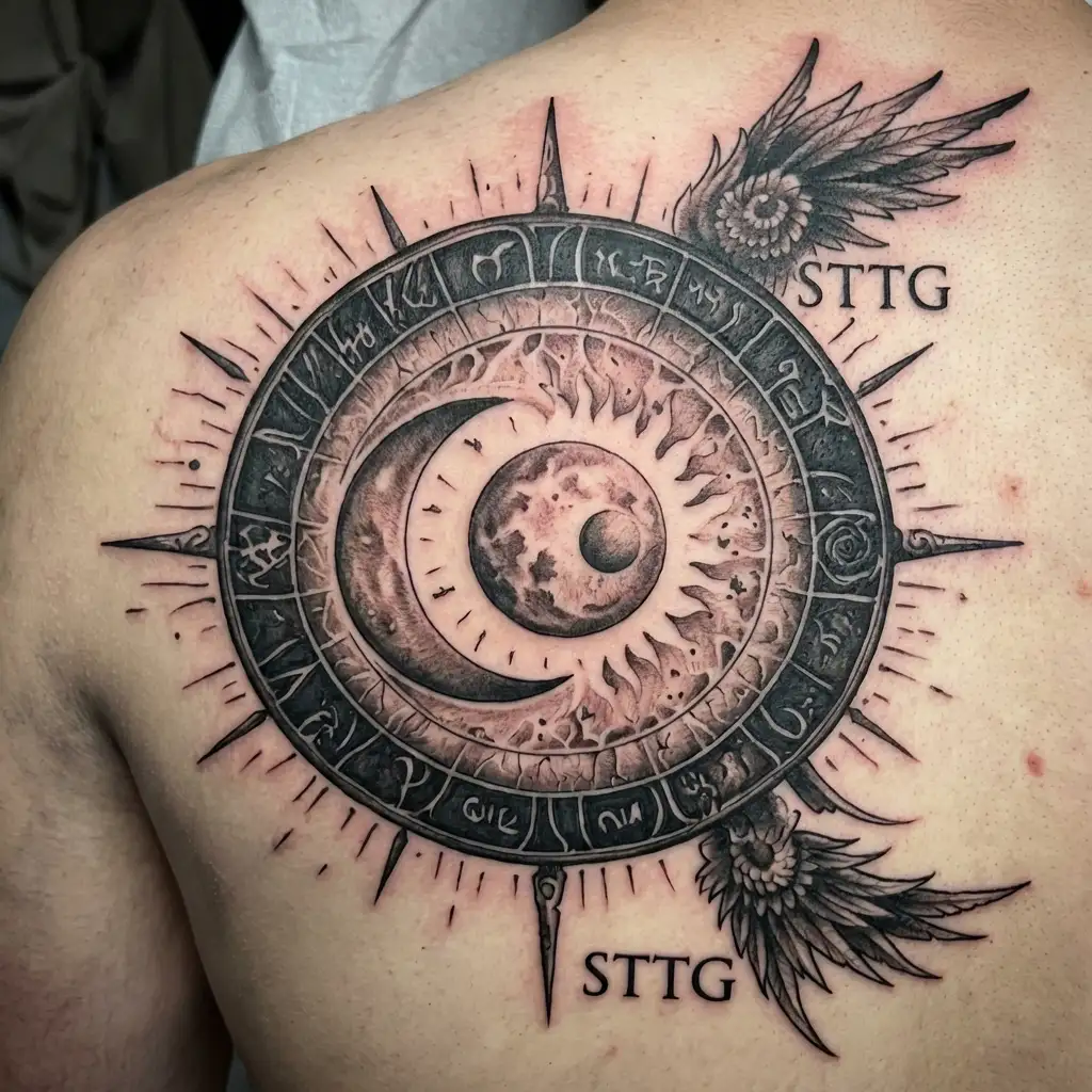 birth chart of a Sagittarius sun, aquarius moon and Gemini AC tattoo design idea