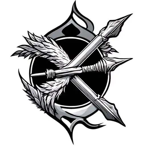 bow and arrow tattoo design idea