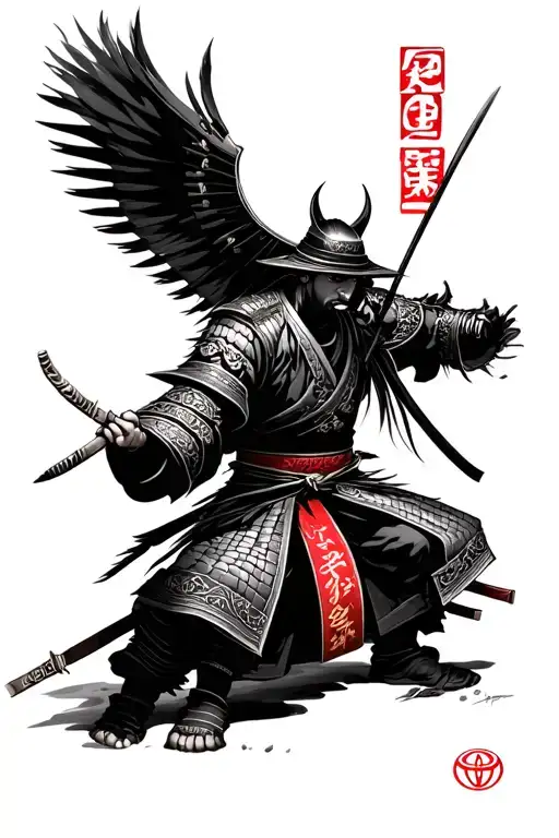 samurai will try to tame a toyota gr86 tattoo design idea